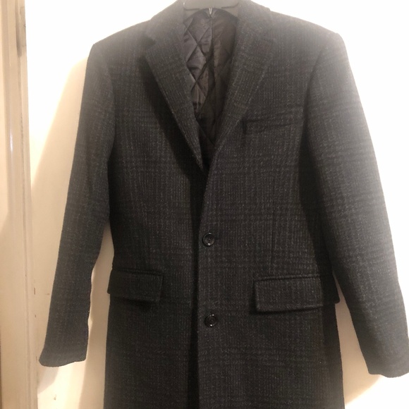 J Crew black and gray plaid top coat with Primaloft - Picture 2 of 9